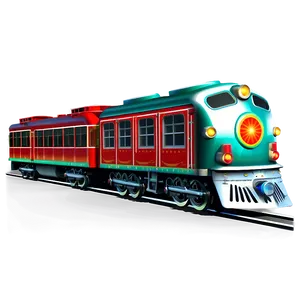 Retro Christmas Train PNG Rkd PNG