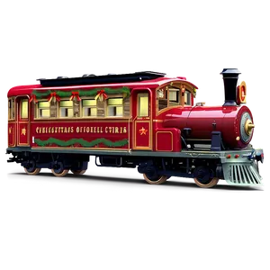 Retro Christmas Train PNG Snd