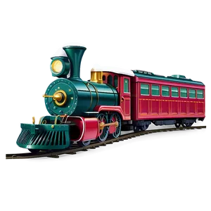 Retro Christmas Train PNG Wnn