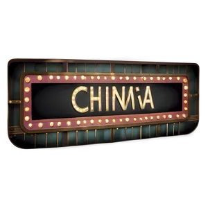 Retro Cinema Marquee Sign Png 06272024 PNG image