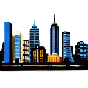 Retro City Skyline PNG 06202024 PNG