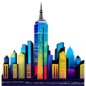 Retro City Skyline PNG 06202024 PNG