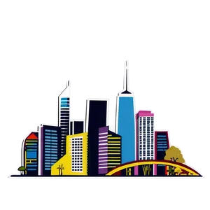 Retro City Skyline Png Vhk18 PNG image