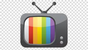 Retro Colorful T V Icon PNG