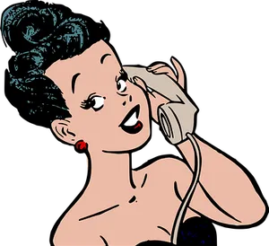 Retro Comic Woman On Phone