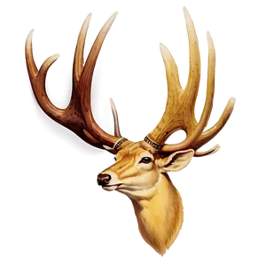 Retro Deer Antler PNG 06122024