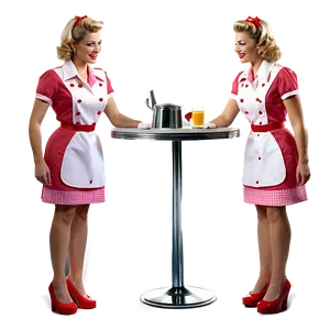 Retro Diner Waitress Png Kic PNG image