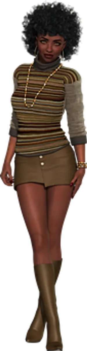 Retro Fashion_ Female3 D Model