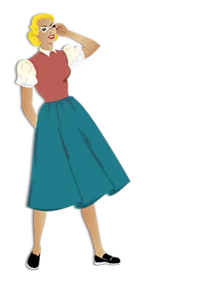 Retro Fashion Illustration Woman