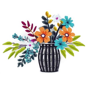 Retro Floral Bouquet Composition PNG Ltb75 PNG