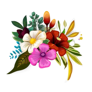 Retro Floral Bouquet Composition PNG Xtn68 PNG