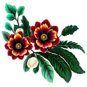 Retro Floral Cascade PNG 36 PNG