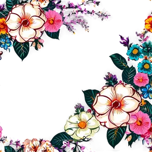 Retro Floral Cascade PNG Yyy PNG