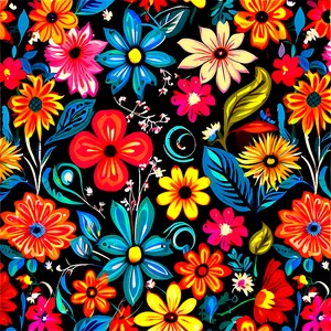 Retro Floral Pattern Png Qic62 PNG image