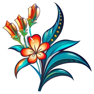 Retro Flower Design Png 06292024 PNG image