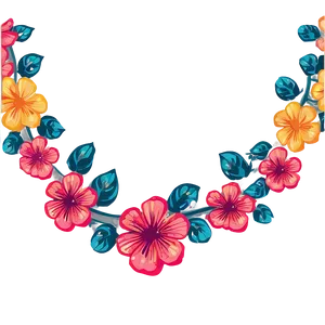 Retro Flower Festoon PNG Obu PNG