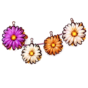 Retro Flower Festoon PNG Xpr60 PNG