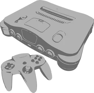 Retro Game Consoleand Controller PNG image