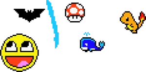 Retro Game Icons Pixel Art PNG image
