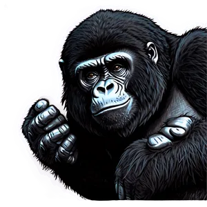 Retro Gorilla Sticker Png Woi72 PNG image