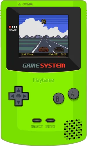 Retro Handheld Racing Game PNG image