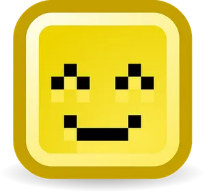 Retro Happy Face Pixel Art PNG image