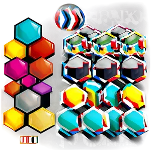 Retro Hexagon Pattern Png 06202024 PNG image