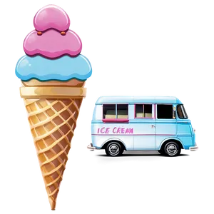 Retro Ice Cream Van Png 06122024 PNG image