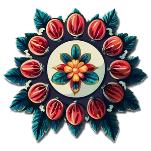 Retro Indie Flower Emblem PNG Vtr