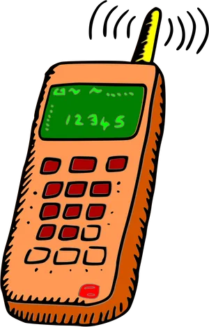 Retro Mobile Phone Clipart PNG image