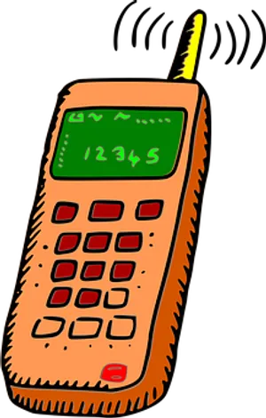 Retro Mobile Phone Illustration PNG image