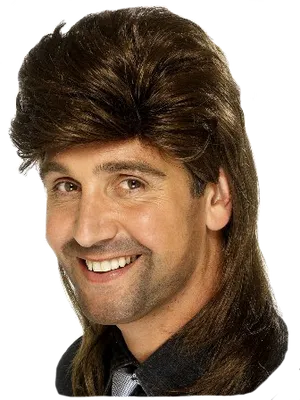 Retro Mullet Hairstyle Man PNG image