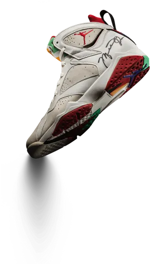 Retro Multicolor Sneaker Floating PNG image