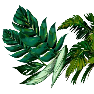 Retro Palm Leaves PNG Uov PNG