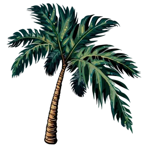 Retro Palm Leaves PNG Yqf36
