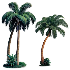 Retro Palm Trees PNG 05042024 PNG