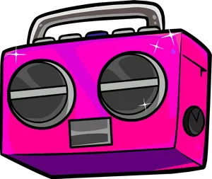 Retro Pink Boombox Illustration PNG image
