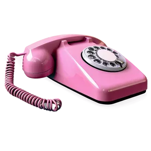 Retro Pink Telephone PNG 05252024 PNG