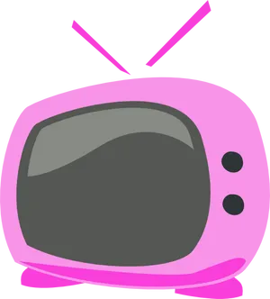 Retro Pink Television Vector PNG image