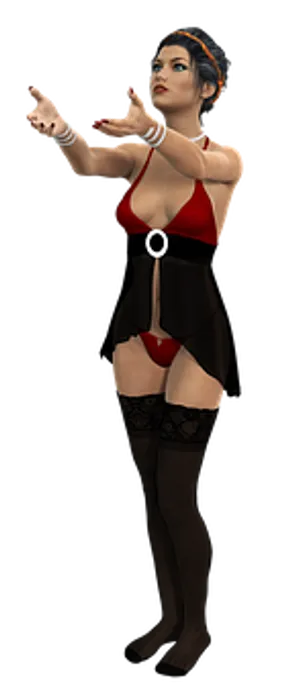 Retro Pinup Style3 D Model