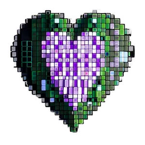 Retro Pixelated Heart Png 06242024 PNG image