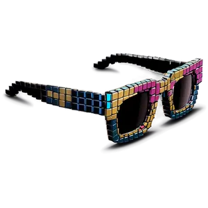 Retro Pixelated Sunglasses Png Hmg PNG image