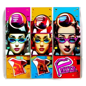 Retro Pop Art Mural Png 06282024 PNG image