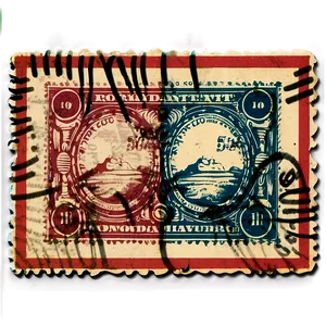 Retro Postcard Stamp Png 48 PNG image