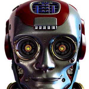 Retro Robot Head PNG 06212024