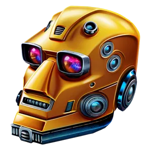 Retro Robot Head PNG Vyc