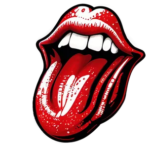 Retro Rolling Stones Tongue Art Png Xic PNG image