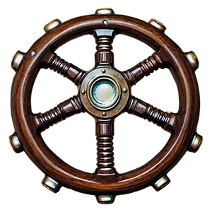 Retro Sailboat Steering Wheel PNG Rmp72 PNG