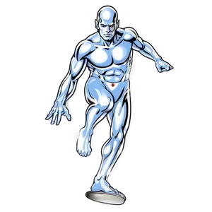 Retro Silver Surfer Poster PNG 80