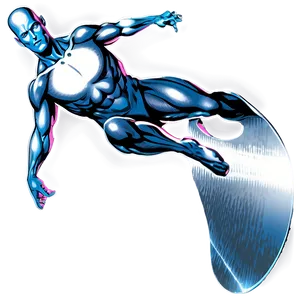 Retro Silver Surfer Poster PNG Xmy22